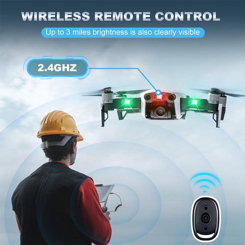 ワイヤレス LED ドローンストロボライトオートバイ車バイク - Drone Beacon Light のレビューと価格